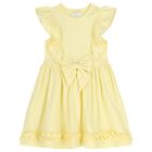 Girls Yellow Ruffle Dress, 3, hi-res