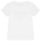Girls White Logo T-Shirt, 1, hi-res