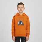 Boys Orange Hooded Top, 1, hi-res