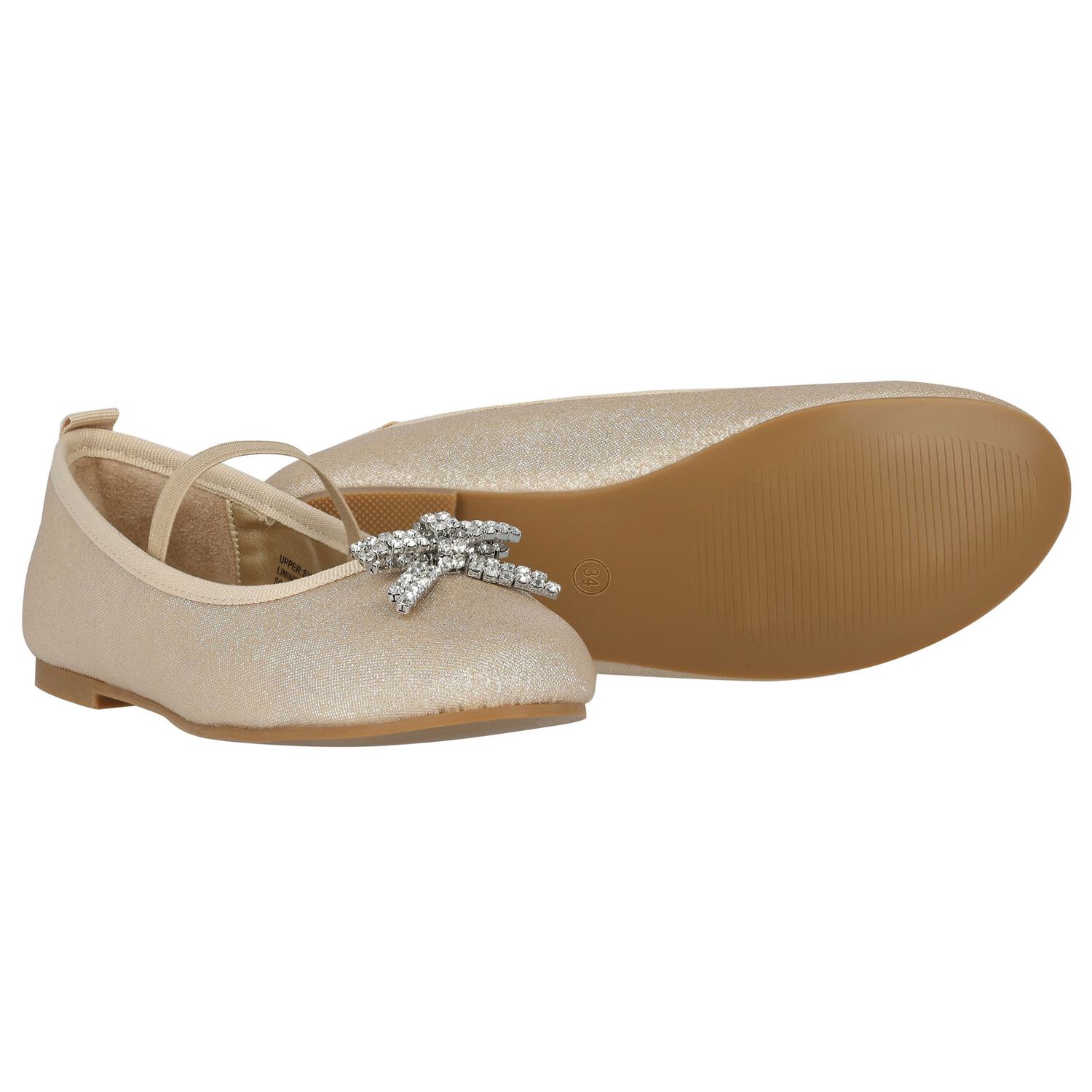 Girls Gold Embellished Shoes, 2, hi-res image number null