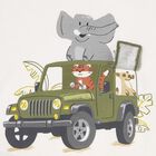 Younger Boys Ivory Cotton Safari T-Shirt, 1, hi-res