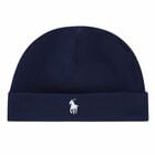 Baby Boys Navy Logo Hat, 2, hi-res
