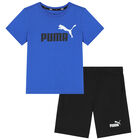 Boys Blue & Black Logo Shorts Set, 5, hi-res