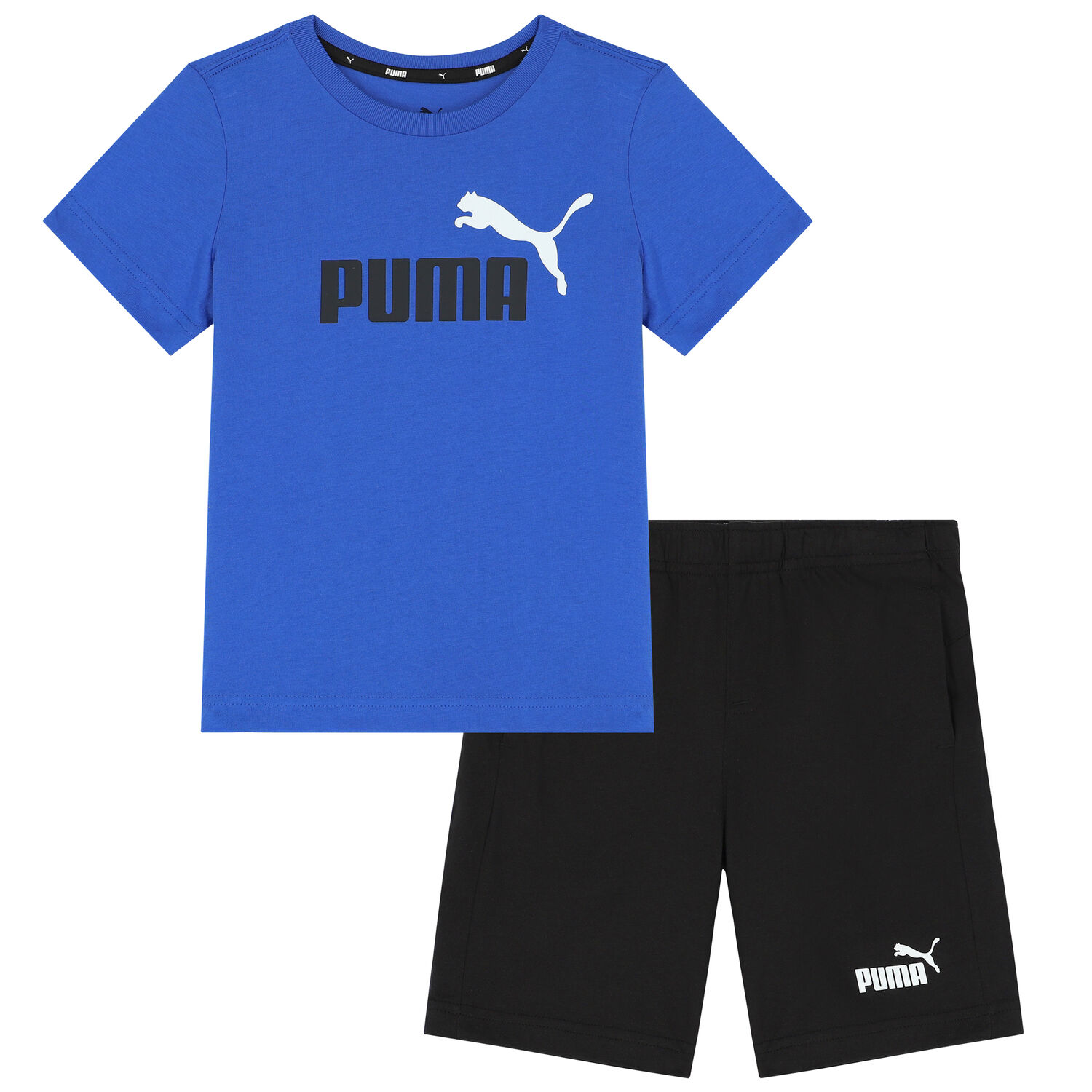 Boys Blue & Black Logo Shorts Set, 5, hi-res