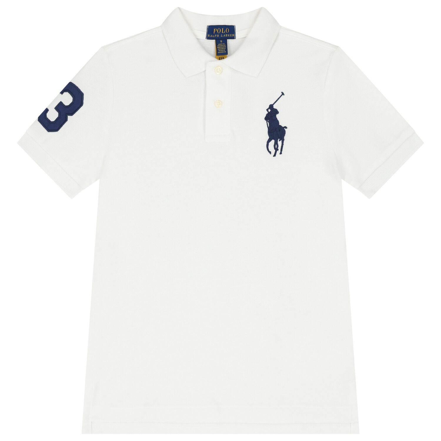 Boys White Logo Polo Shirt, 1, hi-res image number null