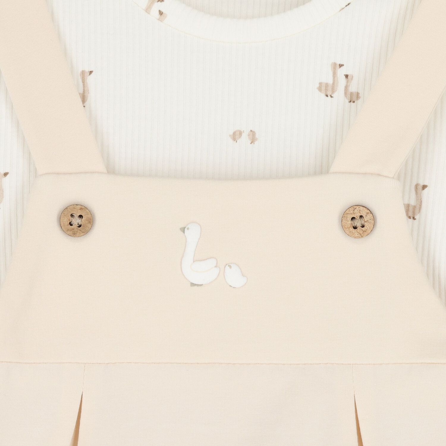 Beige & Ivory Baby Romper, 3, hi-res
