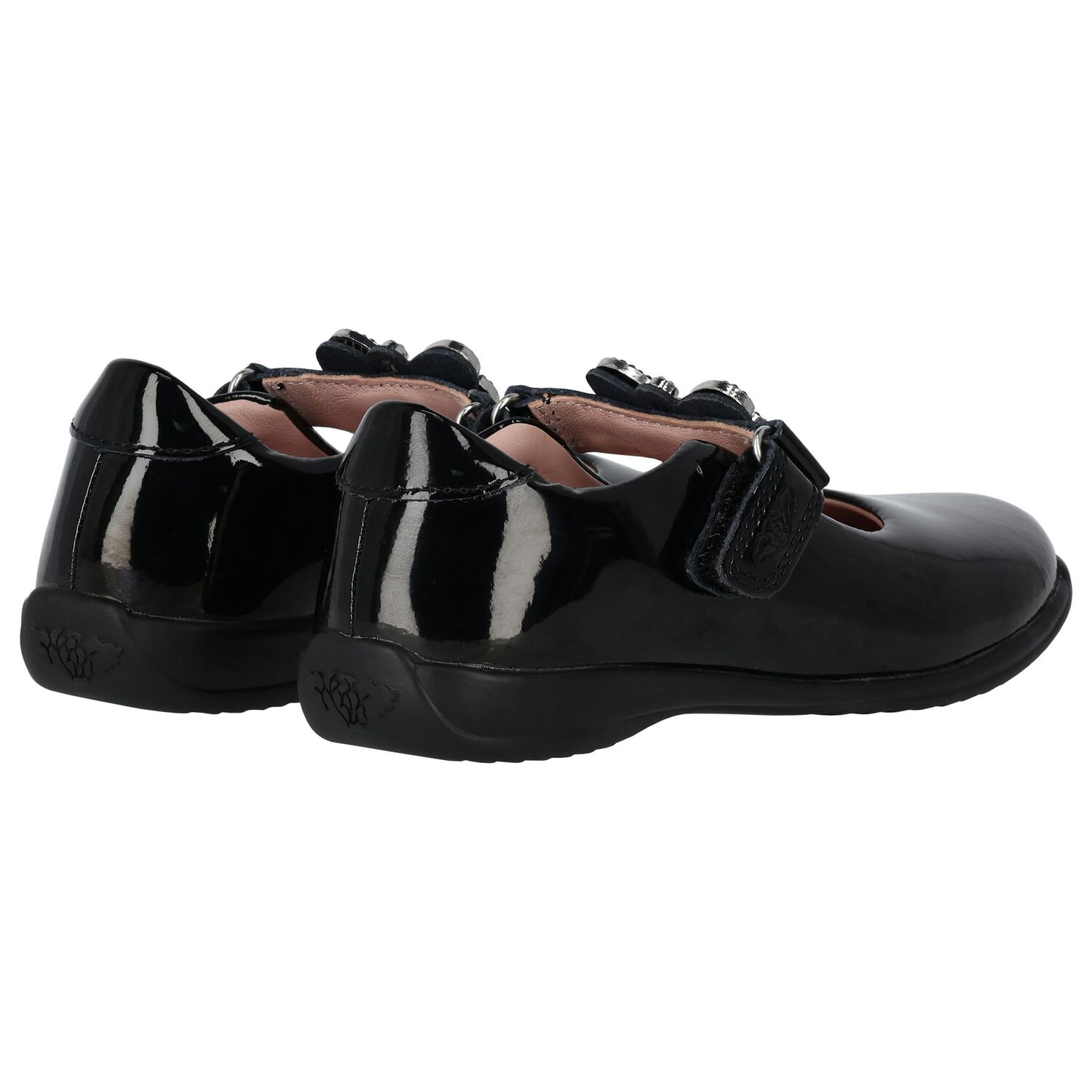 Girls Black Patent Butterfly Shoes, 1, hi-res image number null
