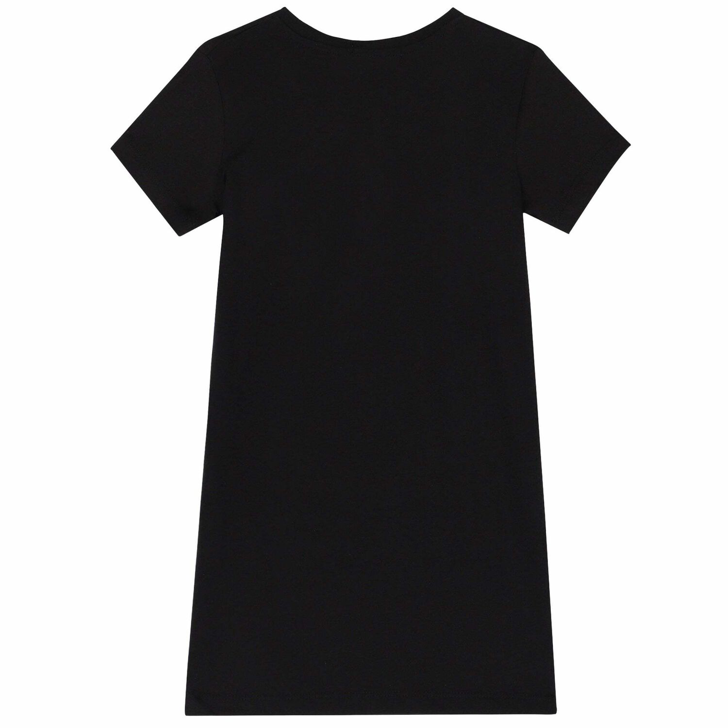 Girls Black & Gold Logo Dress, 1, hi-res