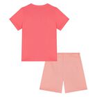 Younger Girls Pink Logo Shorts Set, 2, hi-res