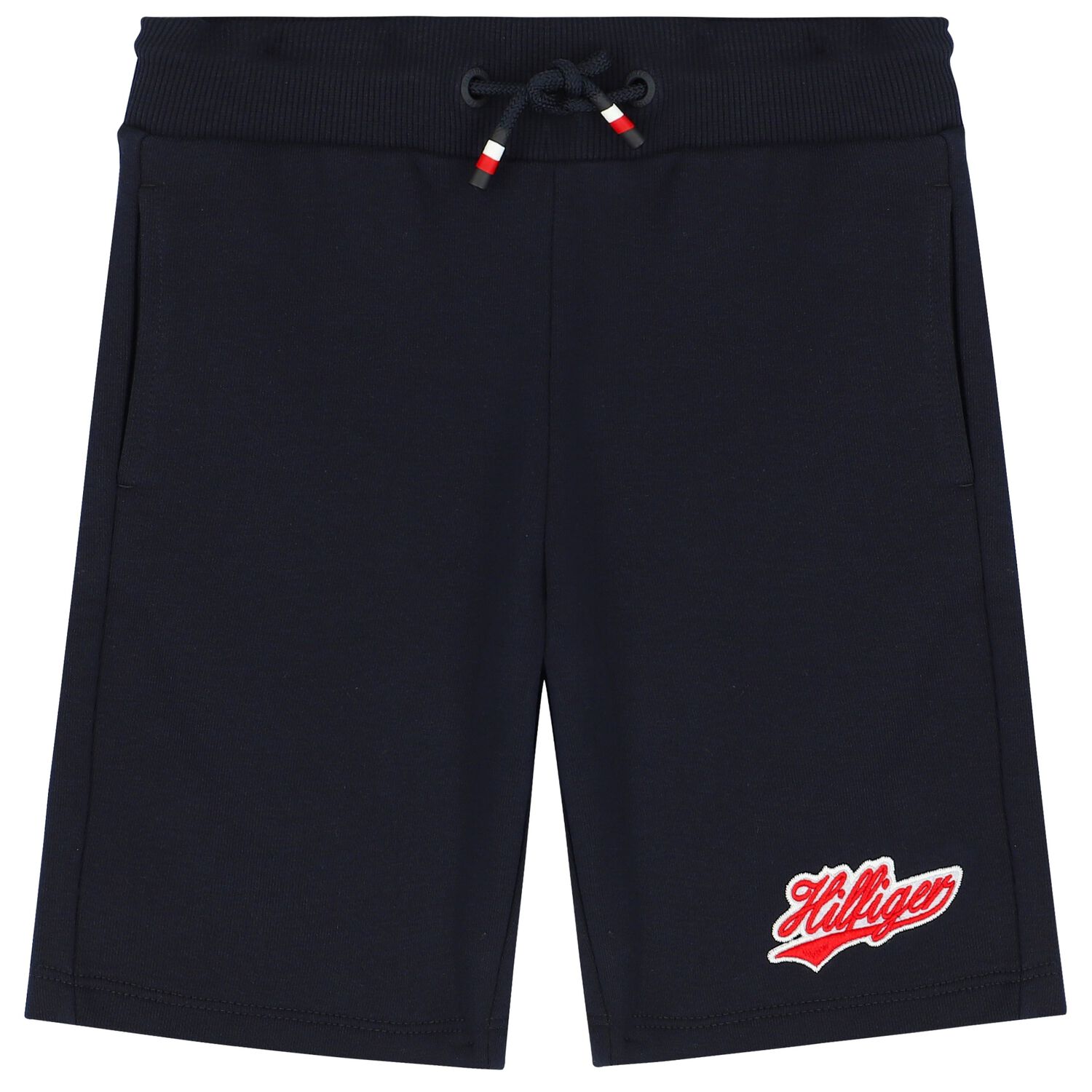 Boys Navy Blue Logo Shorts, 1, hi-res