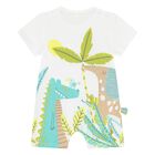 Baby Boys White Jungle Romper, 1, hi-res