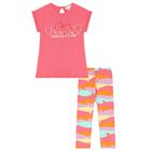 Girls Pink Heart Leggings Set, 1, hi-res