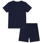 Boys Navy Logo Pyjamas, 1, hi-res