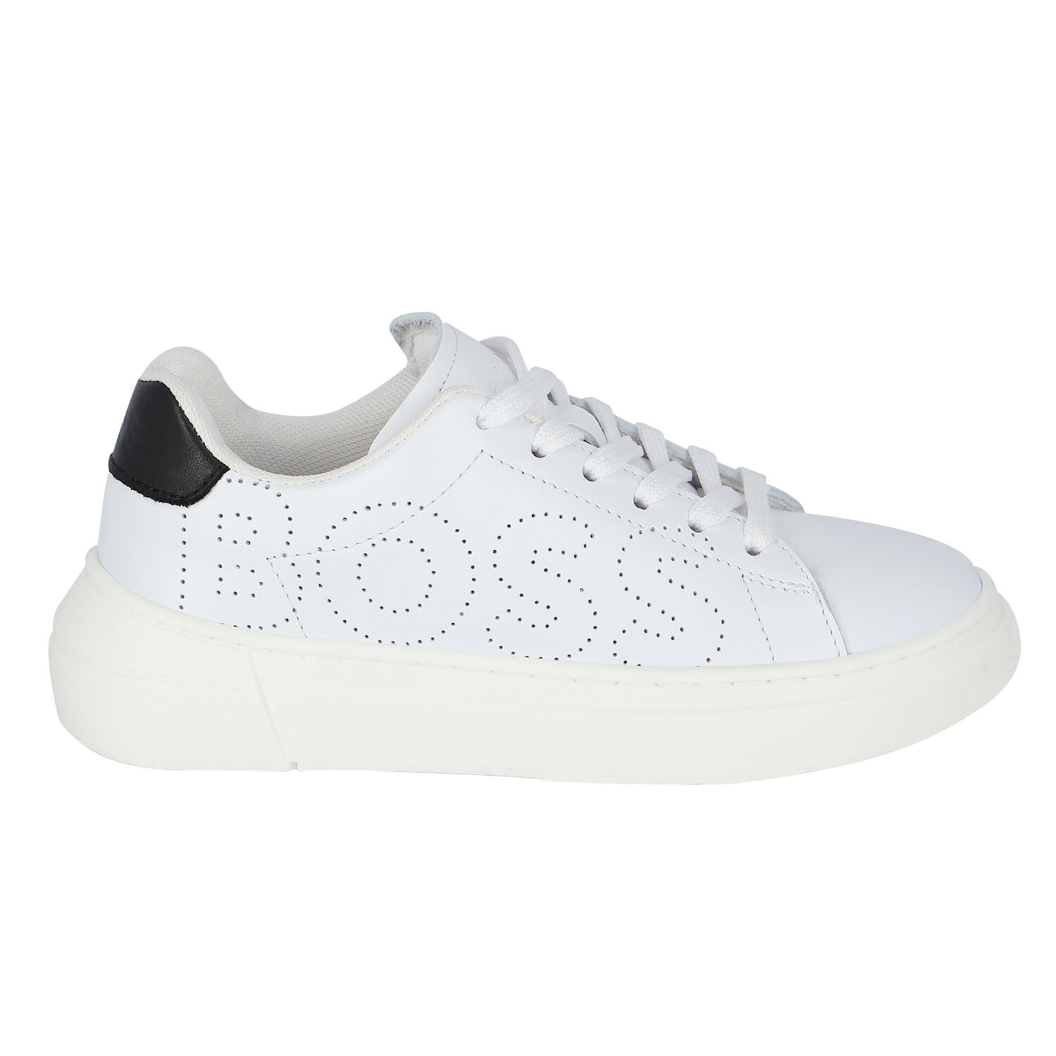 Boys White Logo Trainers, 1, hi-res image number null