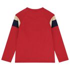 Boys Red Logo Long Sleeve Top, 1, hi-res