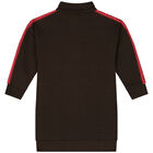 Girls Brown Logo Sweatshirt Dress, 1, hi-res