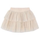 Girls Beige Tulle Skirt, 3, hi-res