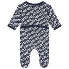 Navy Blue & White Logo Babygrows ( 2-Pack ), 1, hi-res