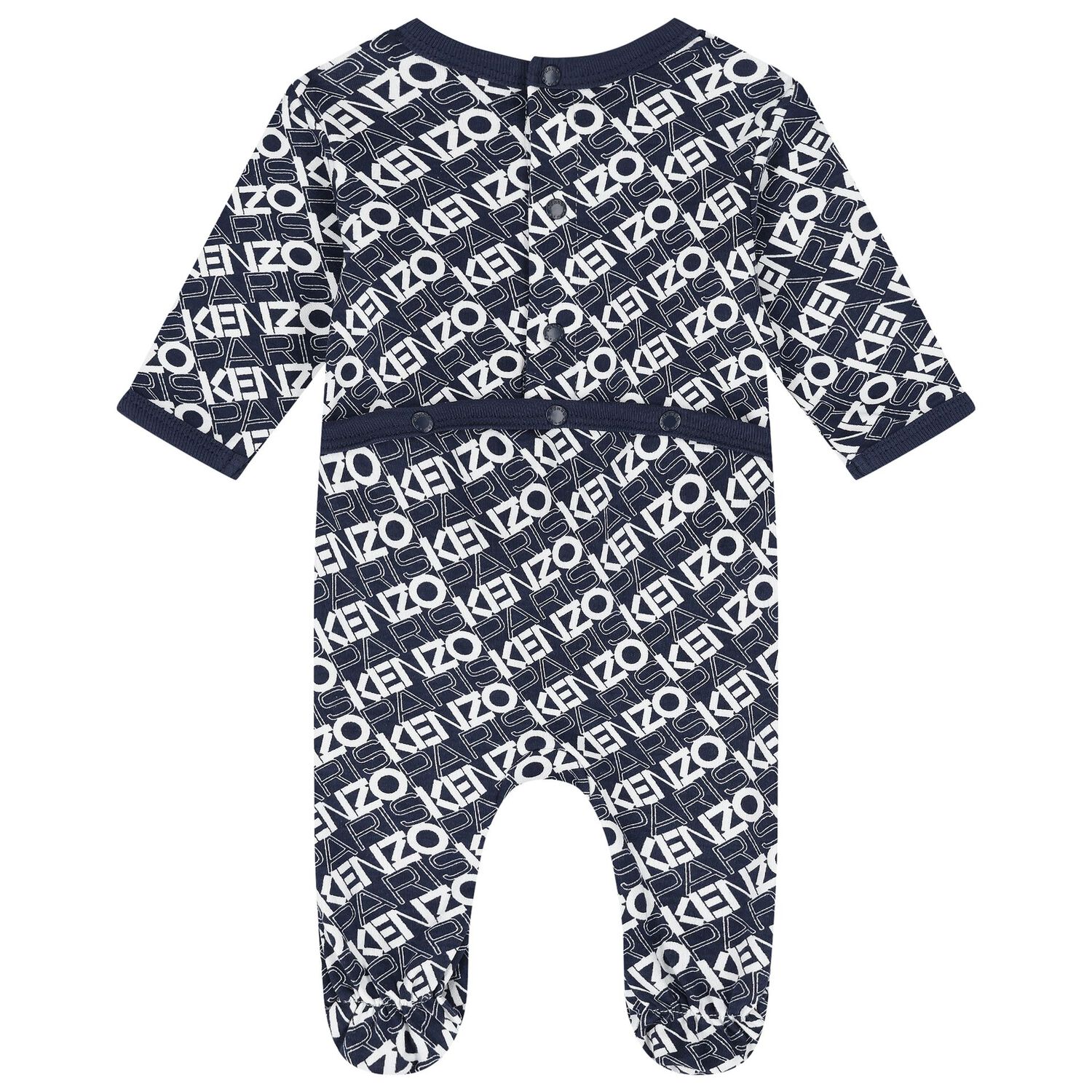 Navy Blue & White Logo Babygrows ( 2-Pack ), 1, hi-res