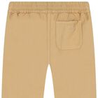 Boys Beige Logo Trousers, 1, hi-res