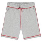 Boys Grey Logo Shorts, 1, hi-res
