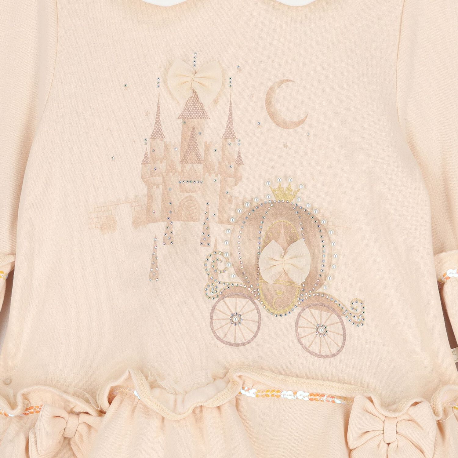 Girls Beige Fairy Tale Castle Leggings Set, 1, hi-res