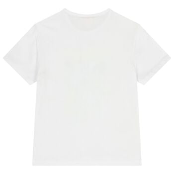 Girls White & Neon Green T-Shirt