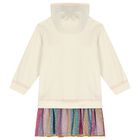 Girls Ivory Sequin Hooded Dress, 1, hi-res
