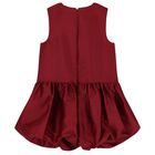 Girls Burgundy Satin Dress, 1, hi-res