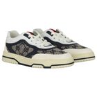 White & Beige GG Supreme Trainers, 1, hi-res