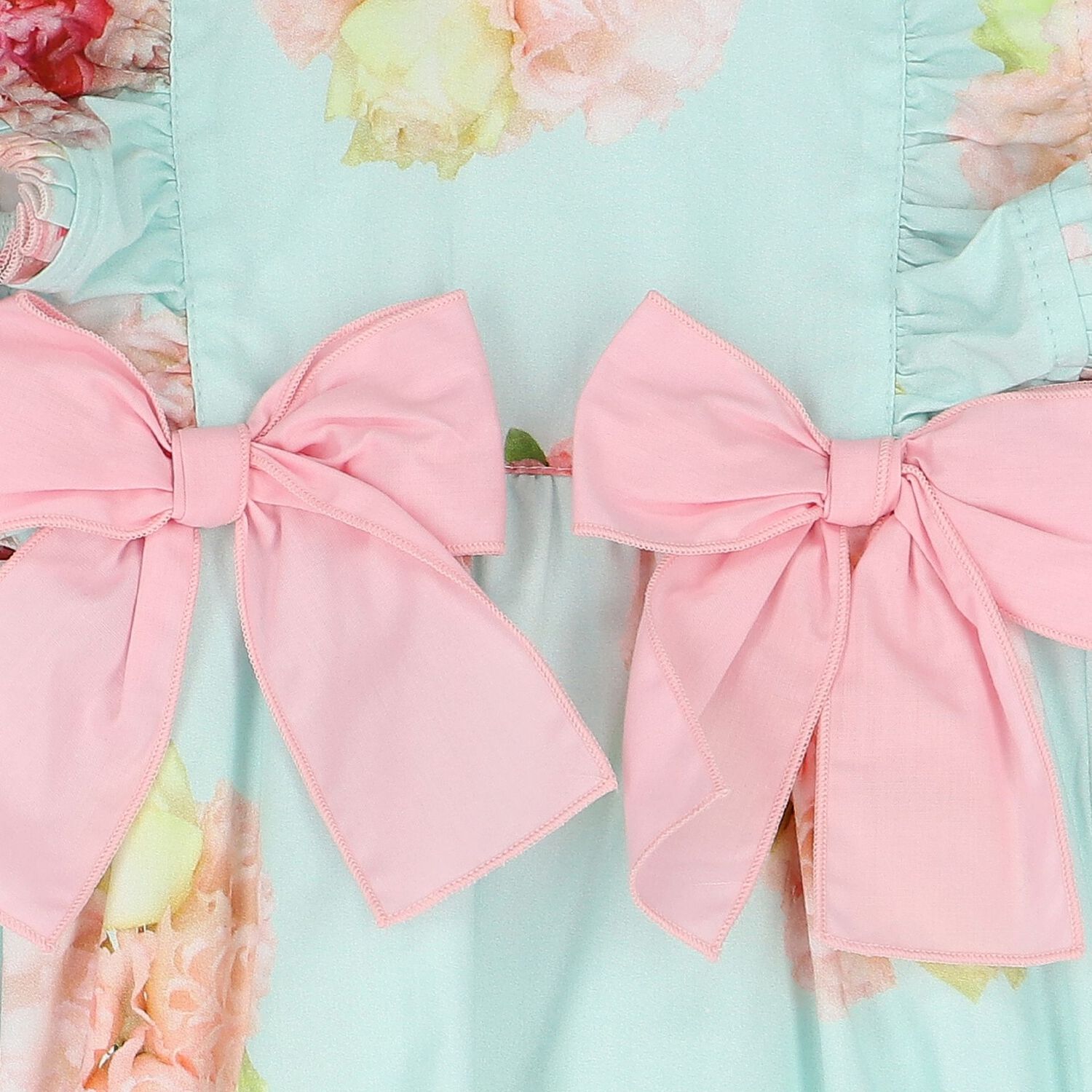 Baby Girls Blue & Pink Bow Bodysuit, 1, hi-res image number null
