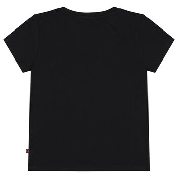 Girls Black & Gold Heart Logo T-Shirt