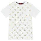 Boys White & Gold Logo T-Shirt, 1, hi-res