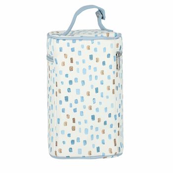 Baby Boys Ivory & Blue Thermal Bottle Bag 