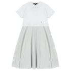 Girls Silver & White 2-In-1 Dress, 1, hi-res