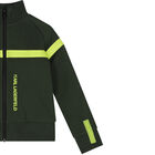 Boys Khaki Logo Zip Up Top, 1, hi-res