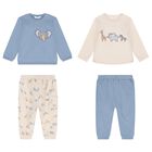 Baby Boys Beige & Blue Tracksuits ( 2 Pack ), 3, hi-res