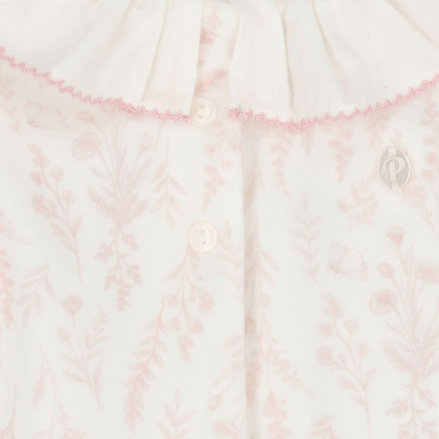 Baby Girls Ivory & Pink Wildflower Babygrow, 1, hi-res