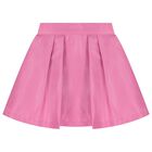 Girls White & Pink Flower Skirt Set, 1, hi-res