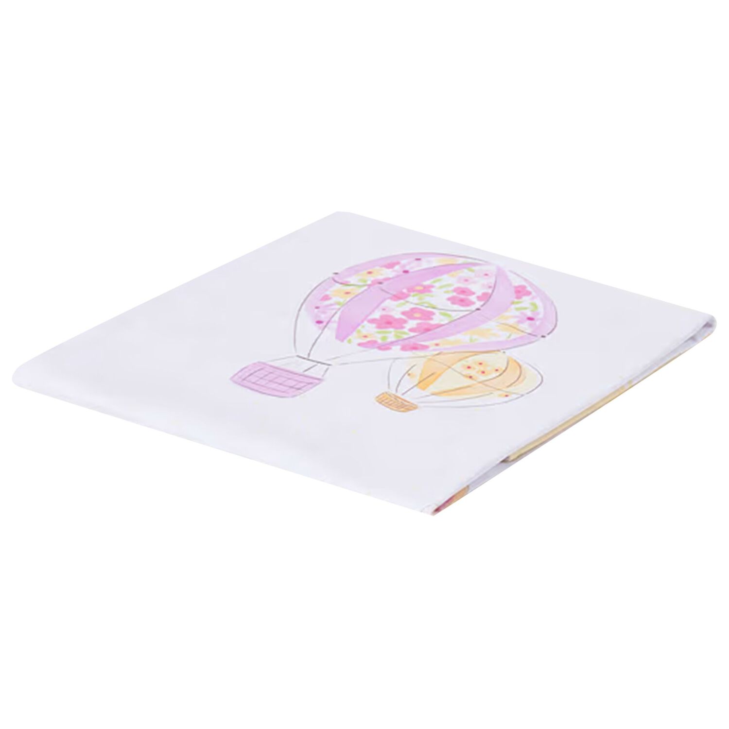 Baby Girls White & Yellow Hot Air Balloon Blanket, 1, hi-res