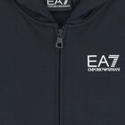 Boys Navy Blue Logo Hooded Zip Up Top, 2, hi-res