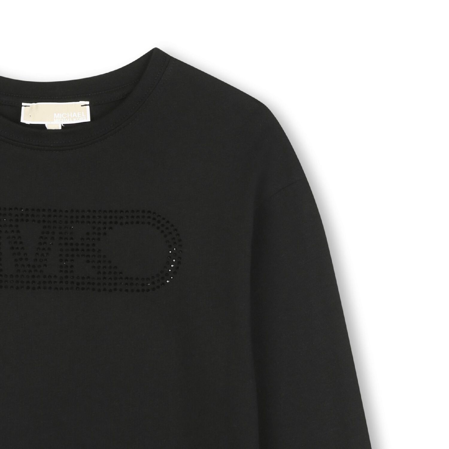 Girls Black Logo Long Sleeve Top, 1, hi-res