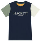 Boys Navy & Yellow Logo T-Shirt, 1, hi-res