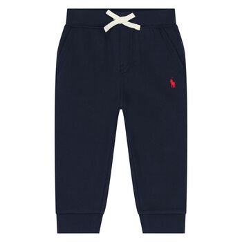 Younger Boys Navy Logo Joggers