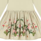 Younger Girls Beige Floral Dress, 1, hi-res