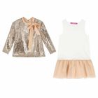 Girls Pink & Gold Embellished Dress, 1, hi-res