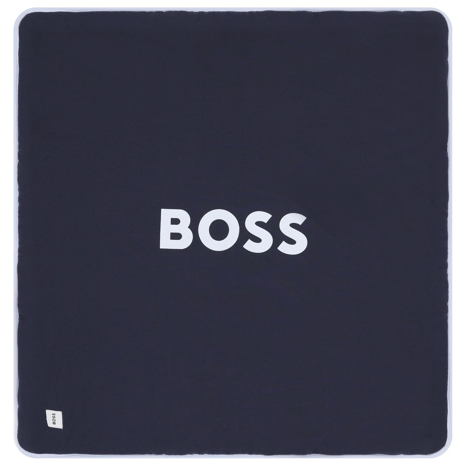 Baby Boys Navy Blue Logo Blanket, 1, hi-res
