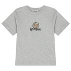 Grey Teddy Bear Logo Long Sleeve Top, 7, hi-res