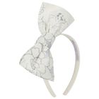 Girls Blue Jacquard Headband, 1, hi-res