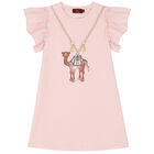 Girls Pink Camel Logo Dress, 1, hi-res
